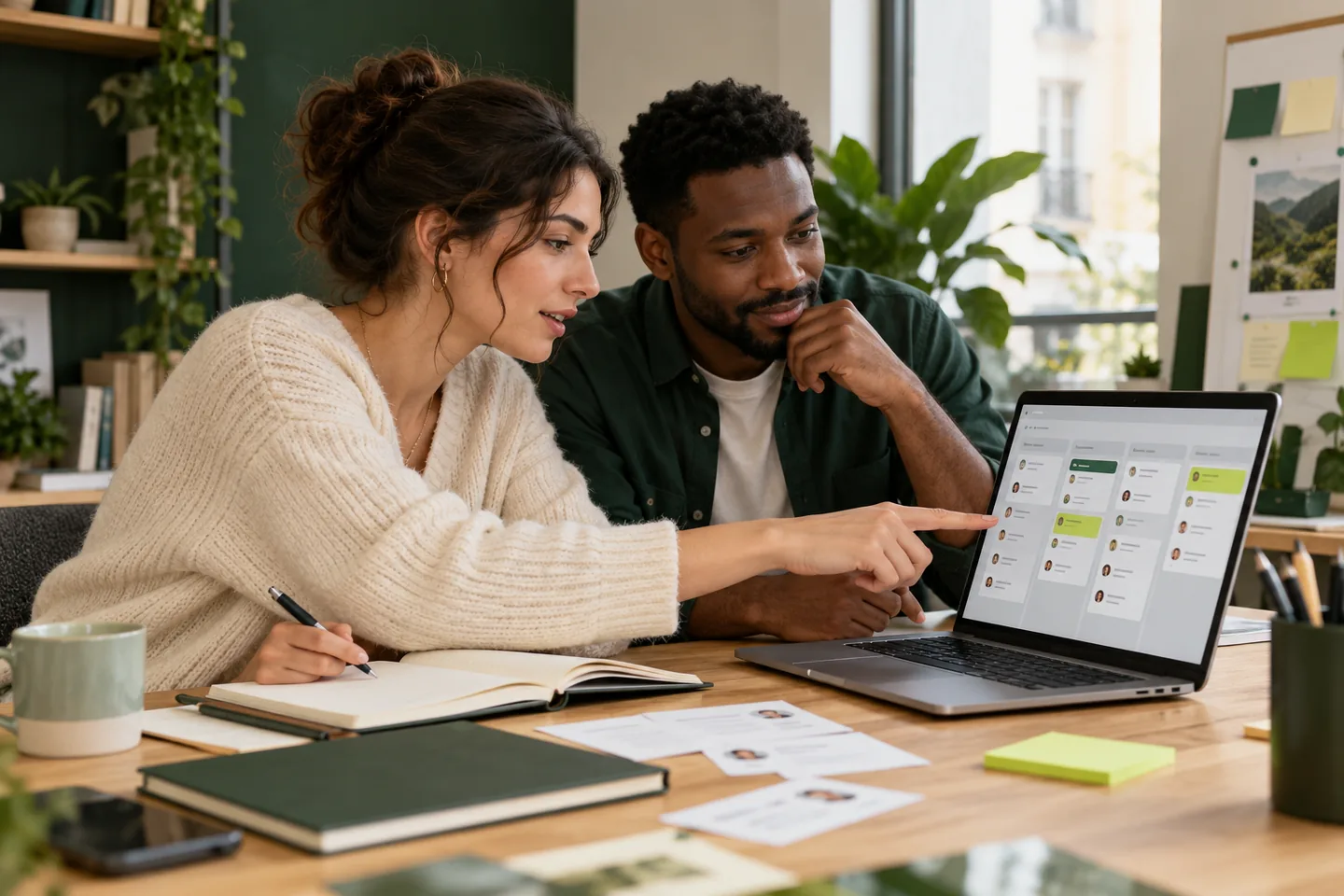 Équipe comparant un pipeline CRM à son suivi actuel